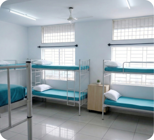 Spacious Hostel Rooms