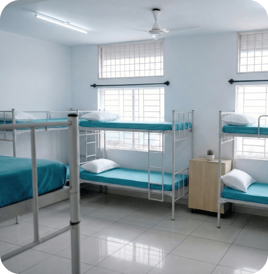 Spacious Hostel Rooms